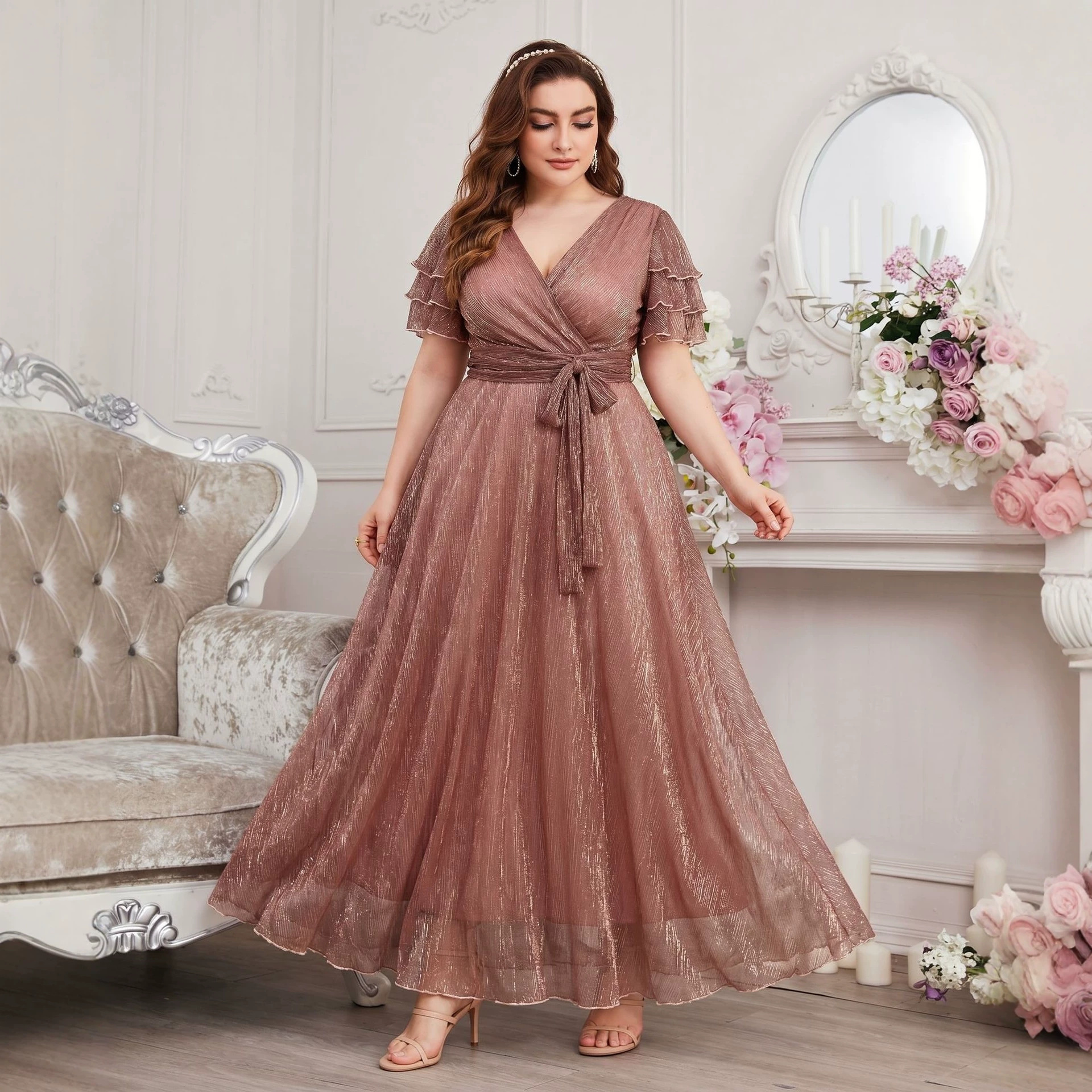 Luxury Curvy Blush Gold Glitte - Fly Line 评论和价格